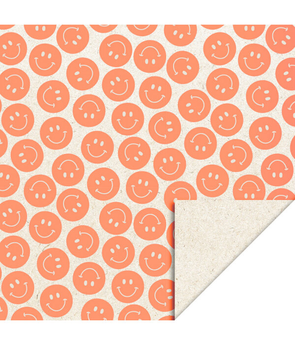 Inpakpapier Smiley Oranje Fluor (3m)
