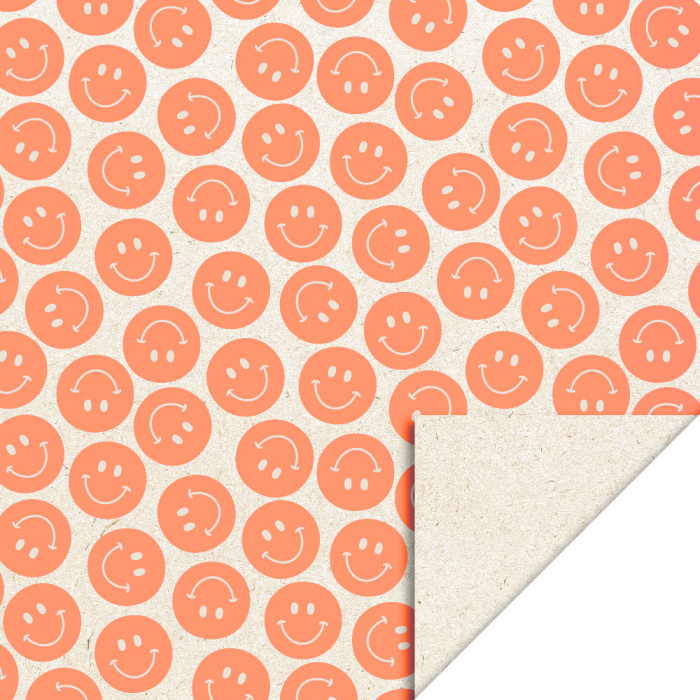 Inpakpapier Smiley Oranje Fluor