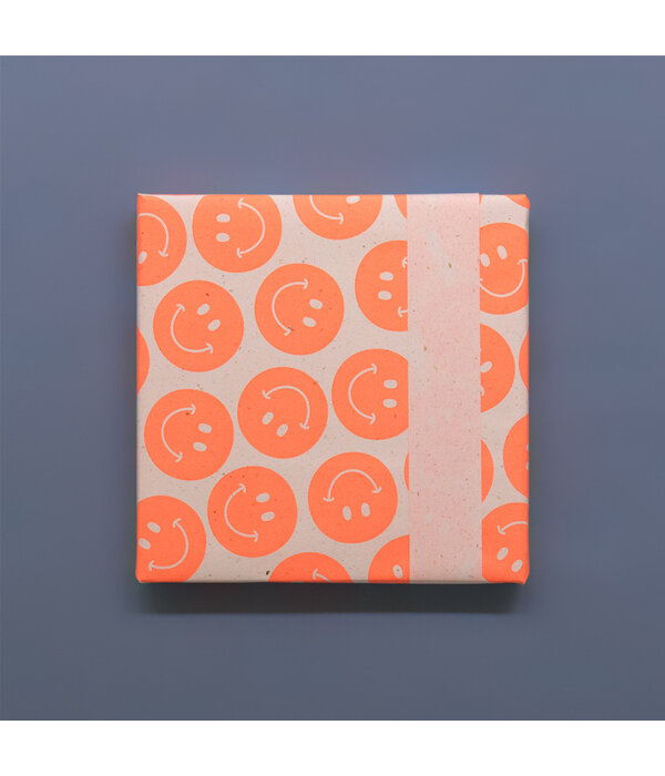 Inpakpapier Smiley Oranje Fluor (3m)