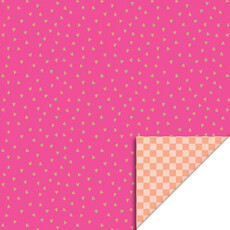 Inpakpapier Dubbelzijdig Hartjes Gold/Pink - Peach