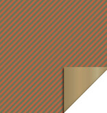 Inpakpapier Gestreept Cognac/Green - Gold (3m)