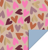 Inpakpapier Big Hearts Nude / Navy Blue (3m)