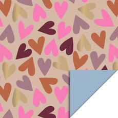 Inpakpapier Big Hearts Nude / Navy Blue (3m)