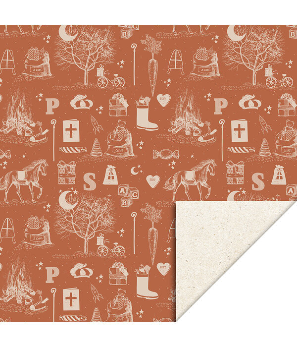 Rol Kadopapier Sint - Vintage Cognac (3m)