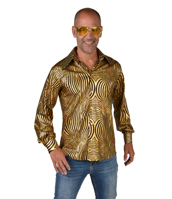 Disco Blouse Holografisch Goud-Zwart