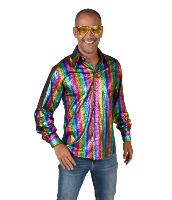 Disco Blouse Holografisch Regenboog