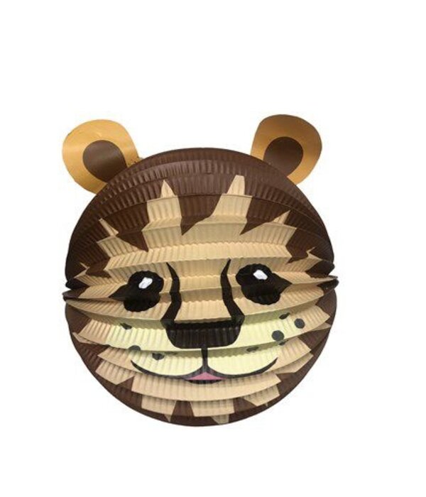 Ronde Lampion Leeuw Met Oren - 20cm