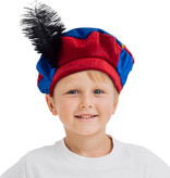 Pietenmuts kind rood/blauw luxe