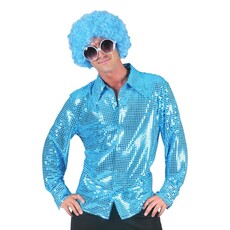 Disco blouse paillet aqua