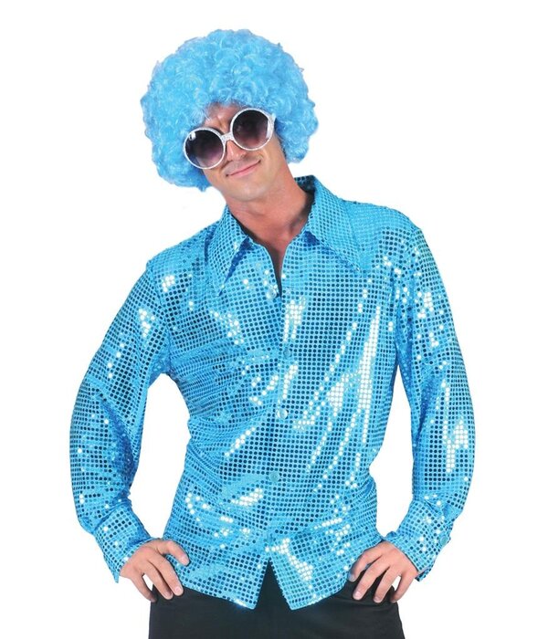 Disco blouse paillet aqua