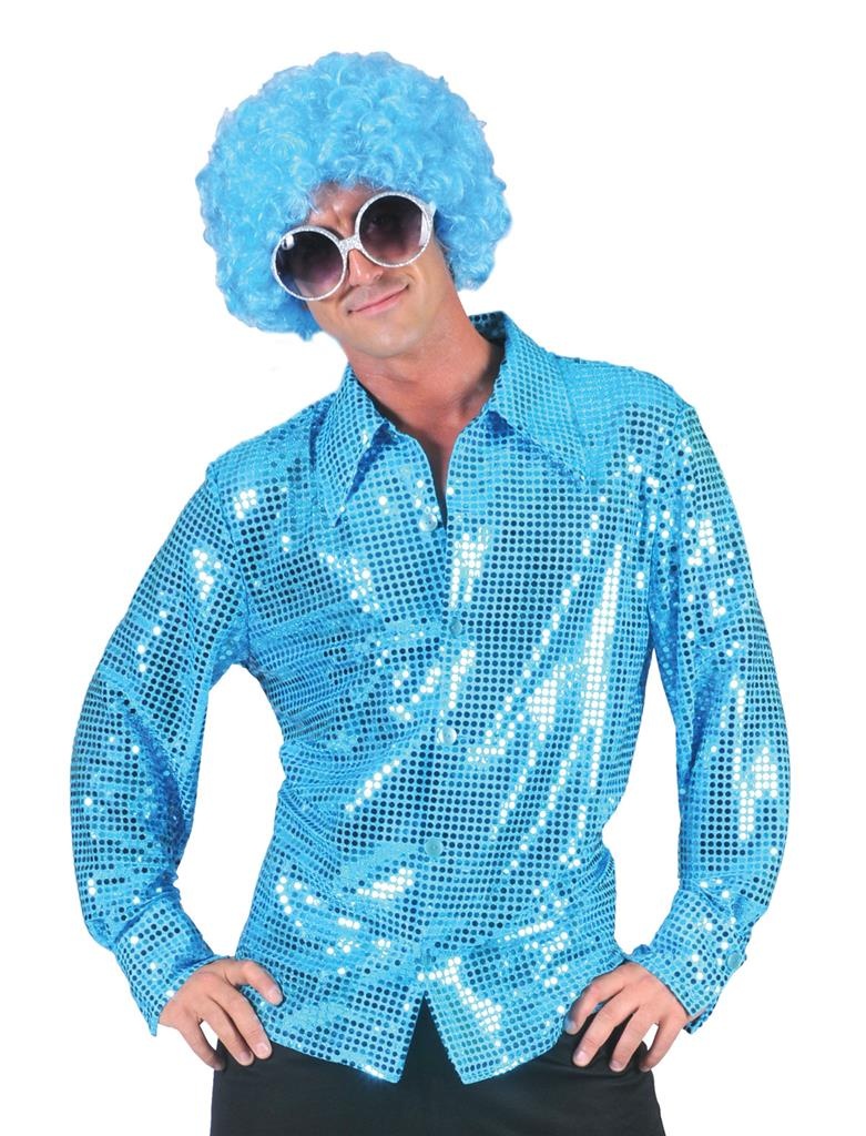 Disco blouse paillet aqua