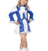 Dansmarietje kostuum kind blauw/wit