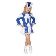 Dansmarietje kostuum kind blauw/wit