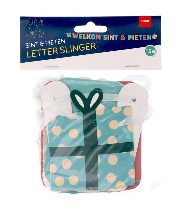 Letterslinger Welkom Sint & Pieten Cartoon (1,5m)