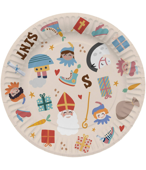 Bordjes Sint & Piet Cartoon (8st)