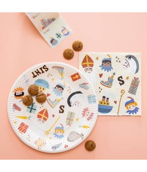 Bordjes Sint & Piet Cartoon (8st)