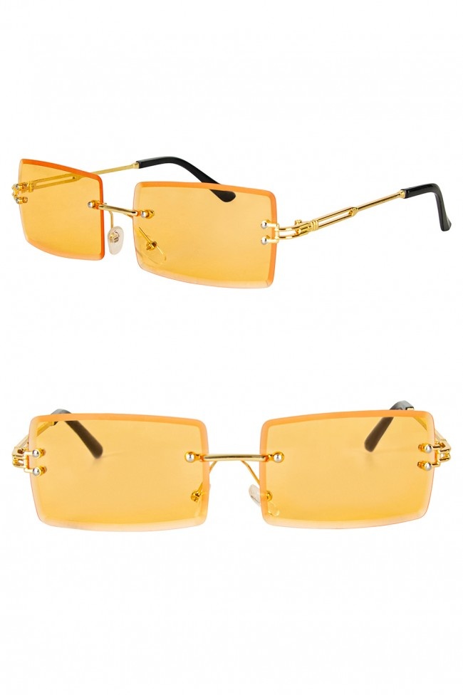 Zonnebril rechthoekig - Festival bril - Rave bril - Glasses - Koningsdag accessoires - Oranje