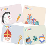 Naamstickers Sint & Piet Cartoon (50st)