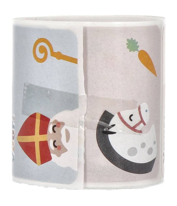 Naamstickers Sint & Piet Cartoon (50st)