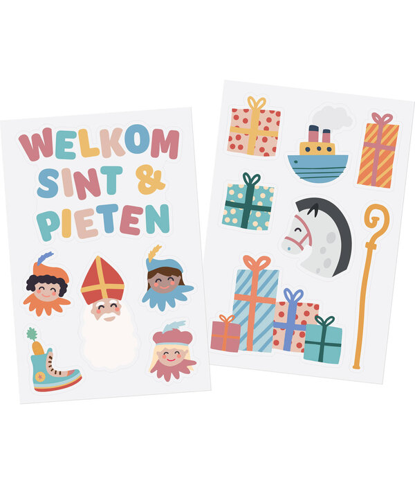 Raamstickers 'Welkom Sint & Pieten' (13st)