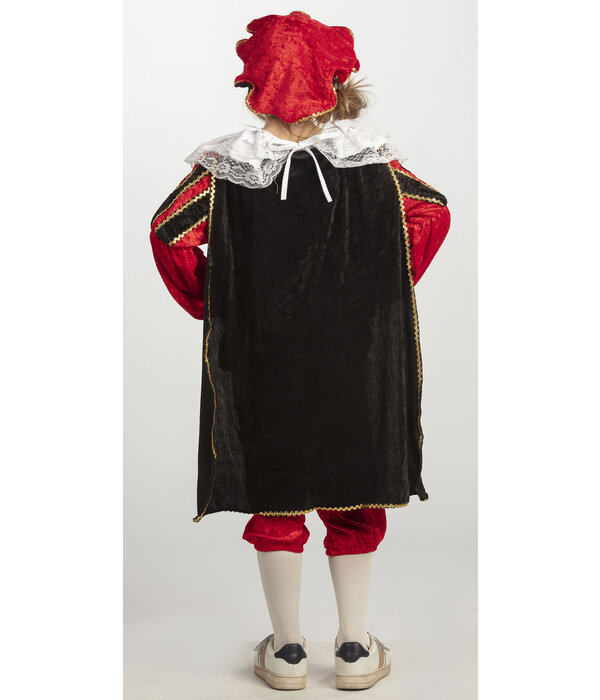 Pietenpak meisje rood/zwart luxe