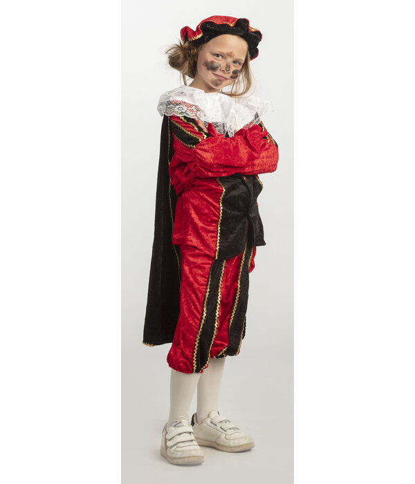 Pietenpak meisje rood/zwart luxe