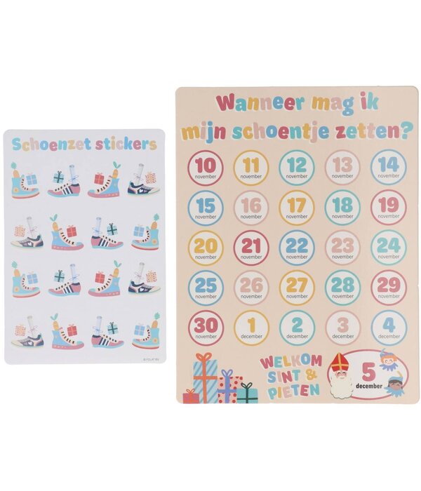 Aftelkalender Sint & Piet Cartoon