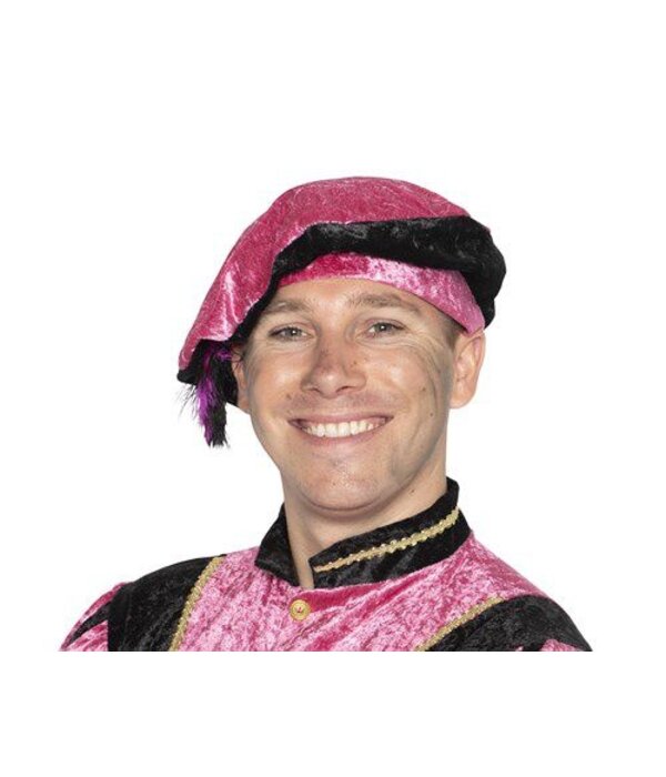 Piet baret velours met struisveer