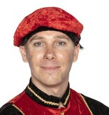 Piet baret velours met struisveer