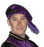 Piet baret velours met struisveer