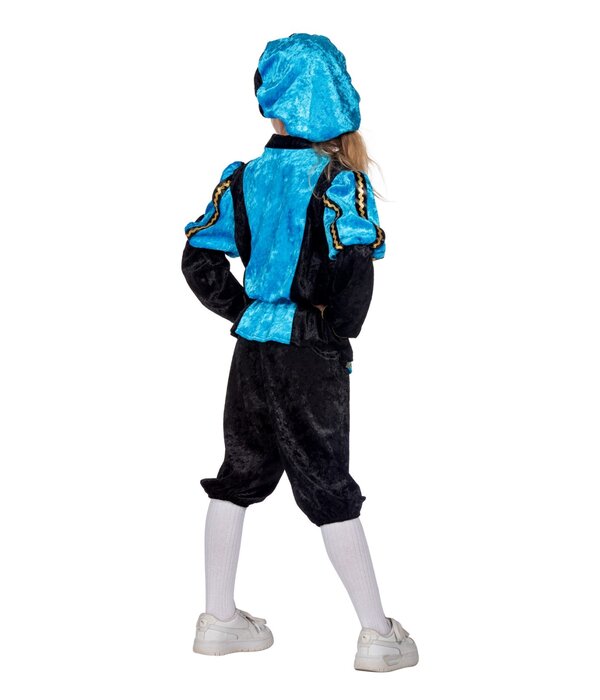 Pietenpak Kind Lichtblauw/Zwart Luxe