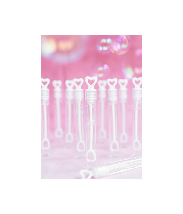 Bellenblaas Flesjes Wit Hart (48st)