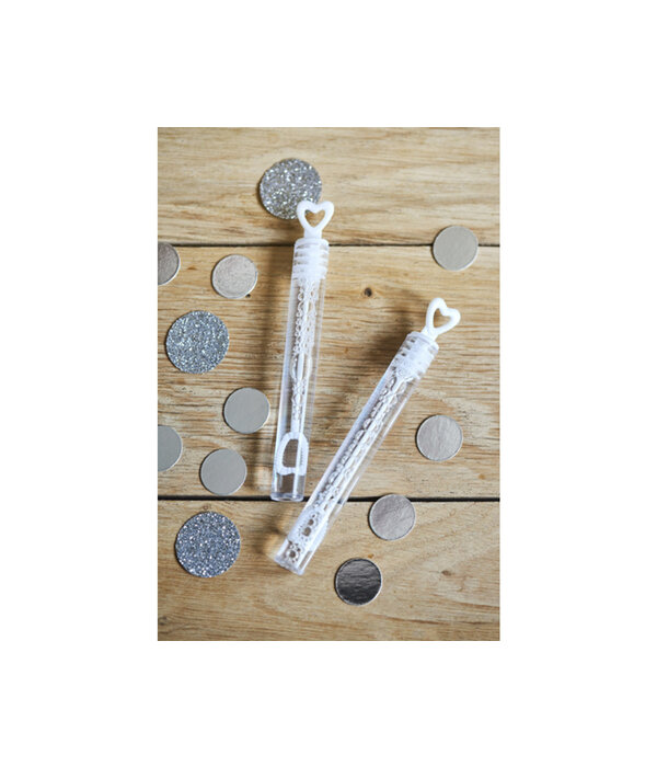 Bellenblaas Flesjes Wit Hart (48st)