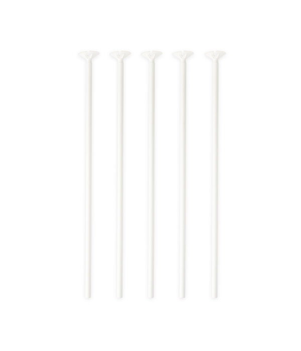 100 Ballonstokjes Wit Biologisch Afbreekbaar (40cm)
