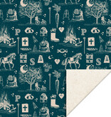 Rol Cadeaupapier Sint - Vintage Dark Blue (300x70cm)