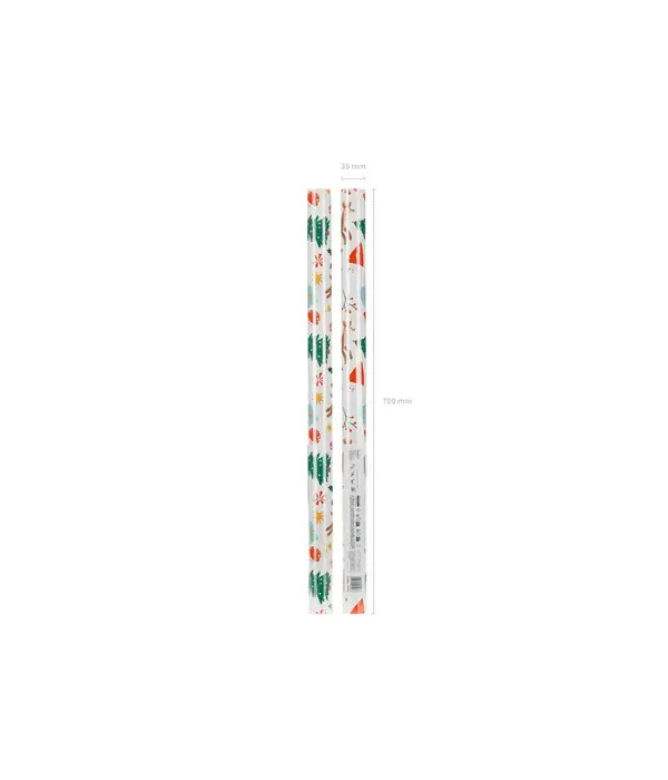 Inpakpapier Kerstmis Beige met Kerstprints (200x70cm)