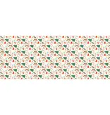 Inpakpapier Kerstmis Beige met Kerstprints (200x70cm)