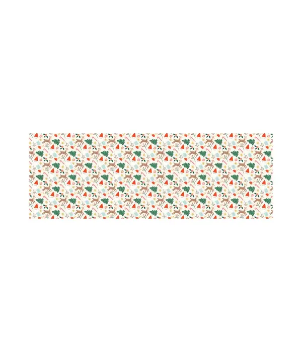 Inpakpapier Kerstmis Beige met Kerstprints (200x70cm)