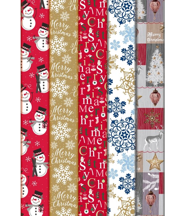 Rol Inpakpapier Kerst diverse dessins