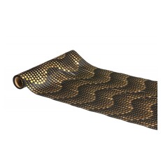 Zwarte Tafelloper Gold Metal Waves (300x28cm)