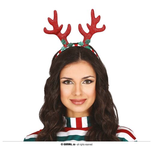 Hoofdband Rendier Rood/Groen/Wit