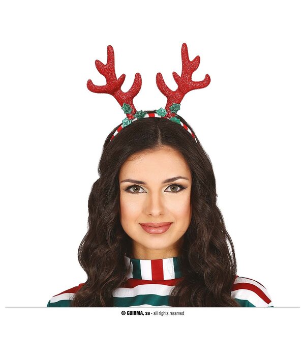 Hoofdband Rendier Rood/Groen/Wit