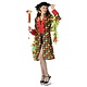 Carnavalsjas Vrouw Rood/Geel/Groen Patroon Elise