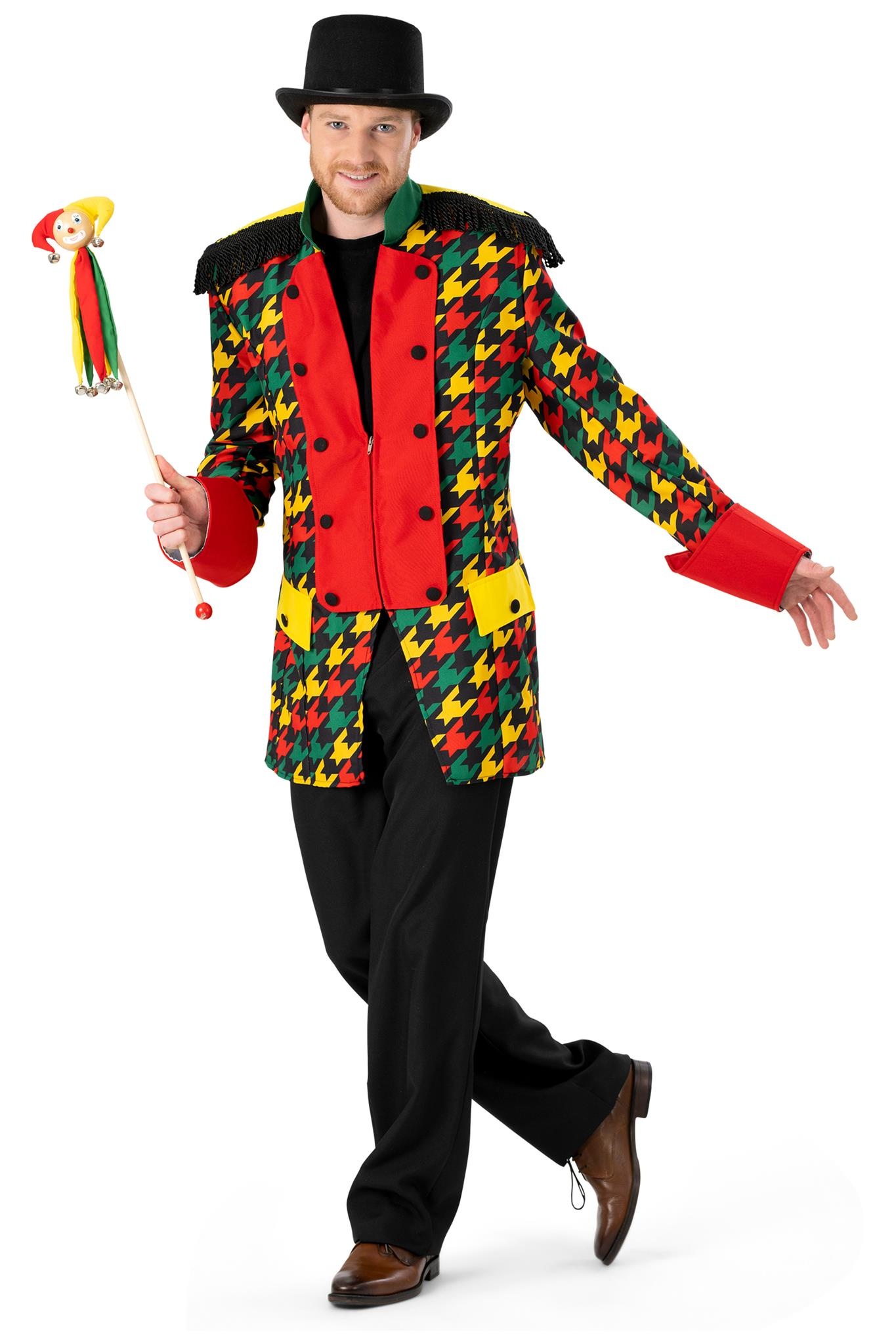 Carnavalsjas Heren Rood/Geel/Groen Patroon Martijn afbeelding