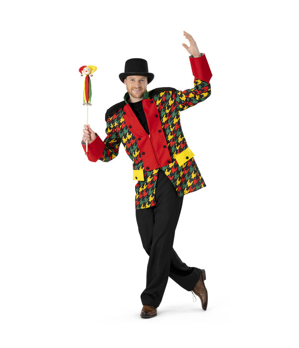 Carnavalsjas Heren Rood/Geel/Groen Patroon Martijn