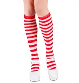 Kniekousen Gestreept rood/wit Lucy