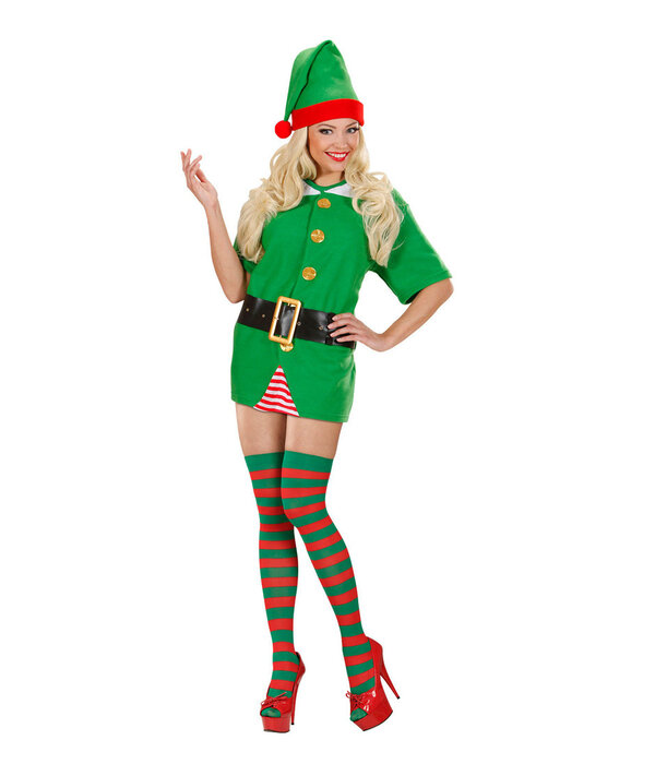 Thigh High Rood/Groen Gestreept