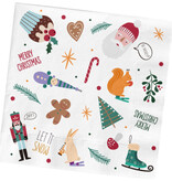 Servetten Kerstsymbolen Holly Jolly (20st)