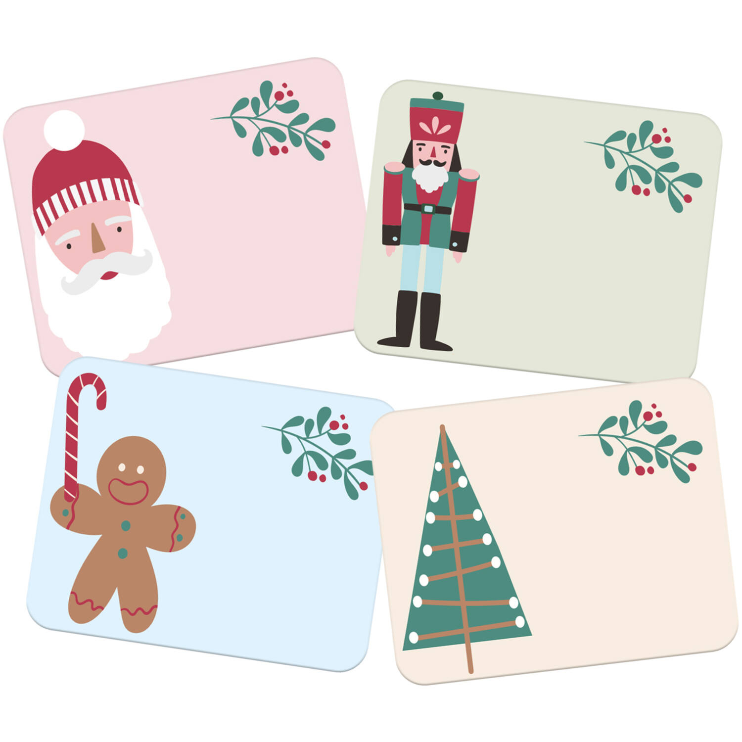 Folat - Naamstickers - Holly Jolly - 50 stuks