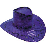 Hoed Cowboy Sequin Paars